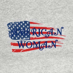 American Woman - Blue Text T-Shirt